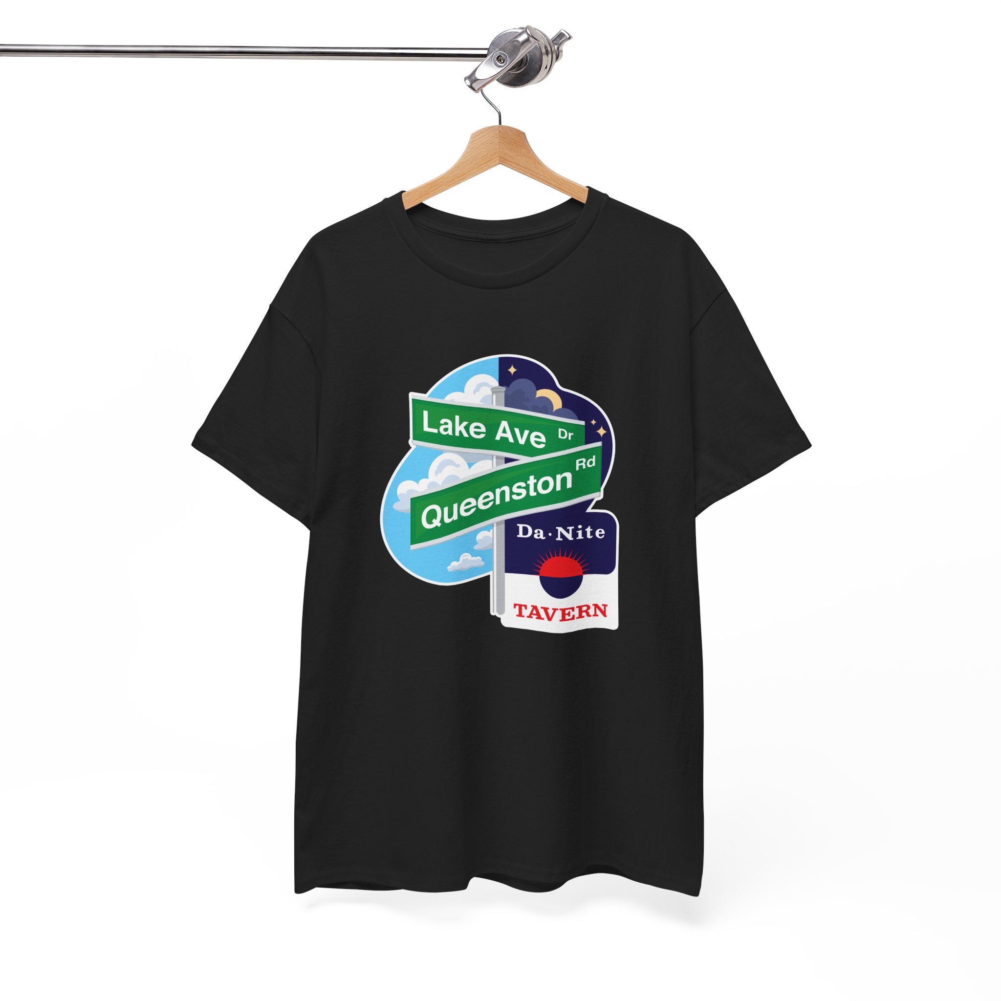 Da Nite Tavern Street Sign Black Tee