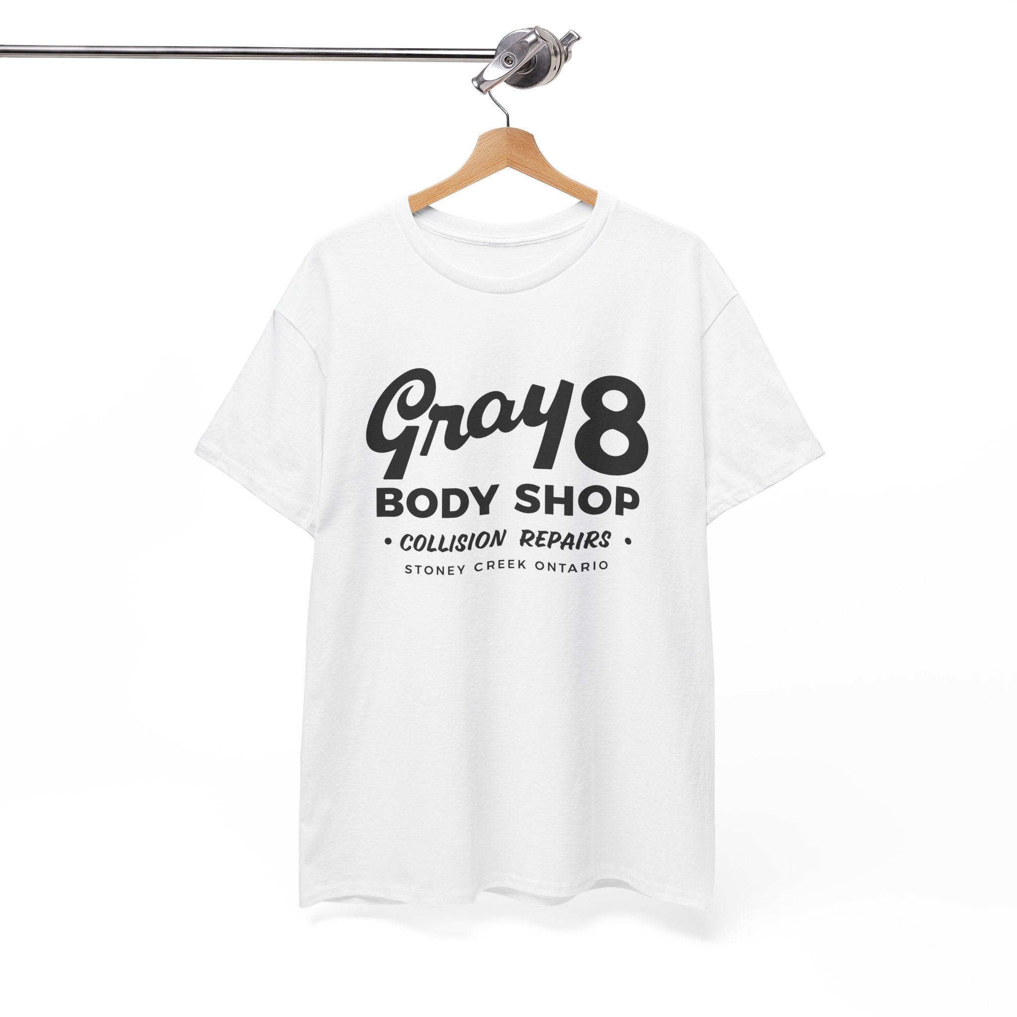 Gray 8 Body Shop Classic White Tee
