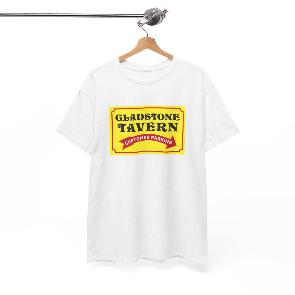 Gladstone Tavern Customer Parking Sign White Tee