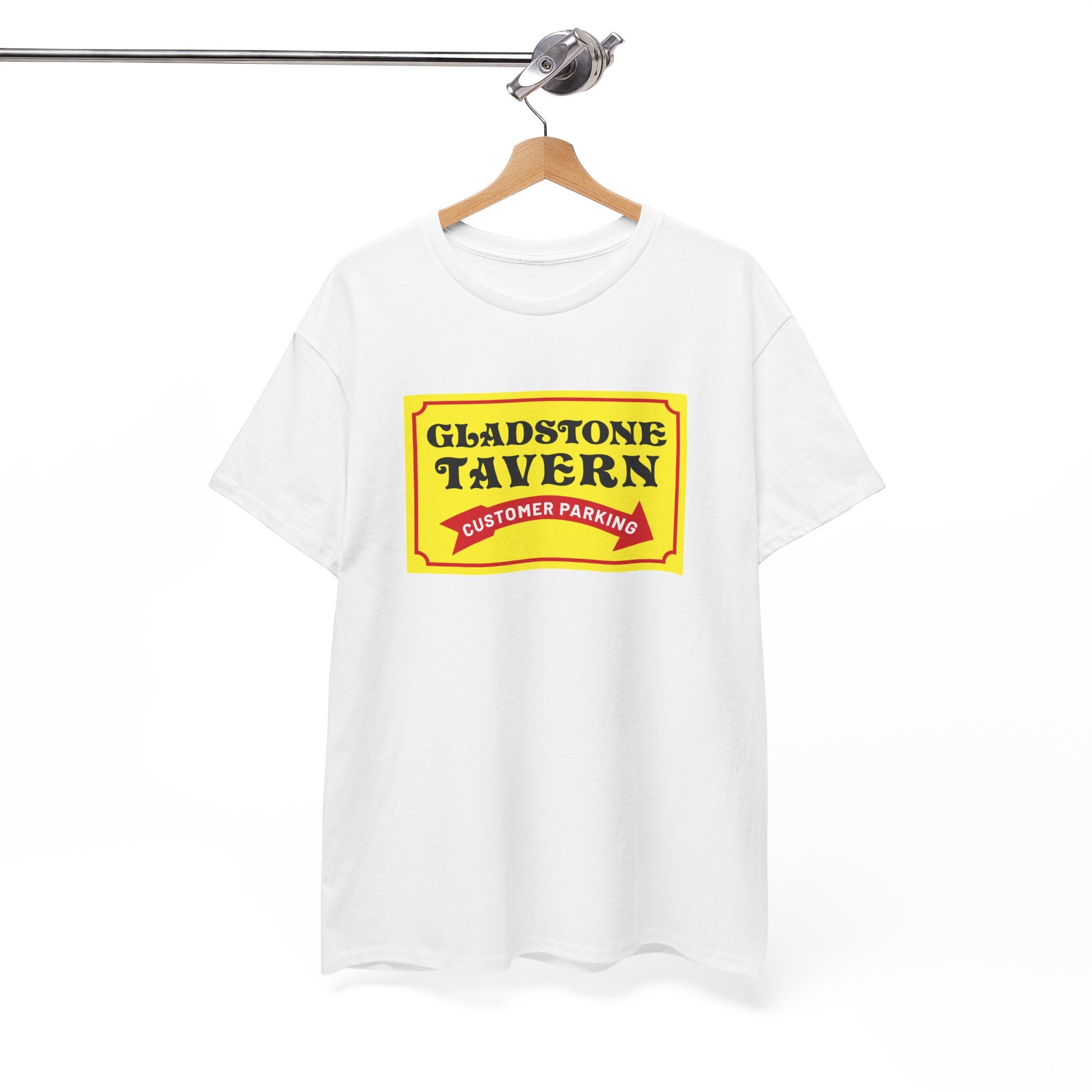 Gladstone Tavern Customer Parking Sign White Tee
