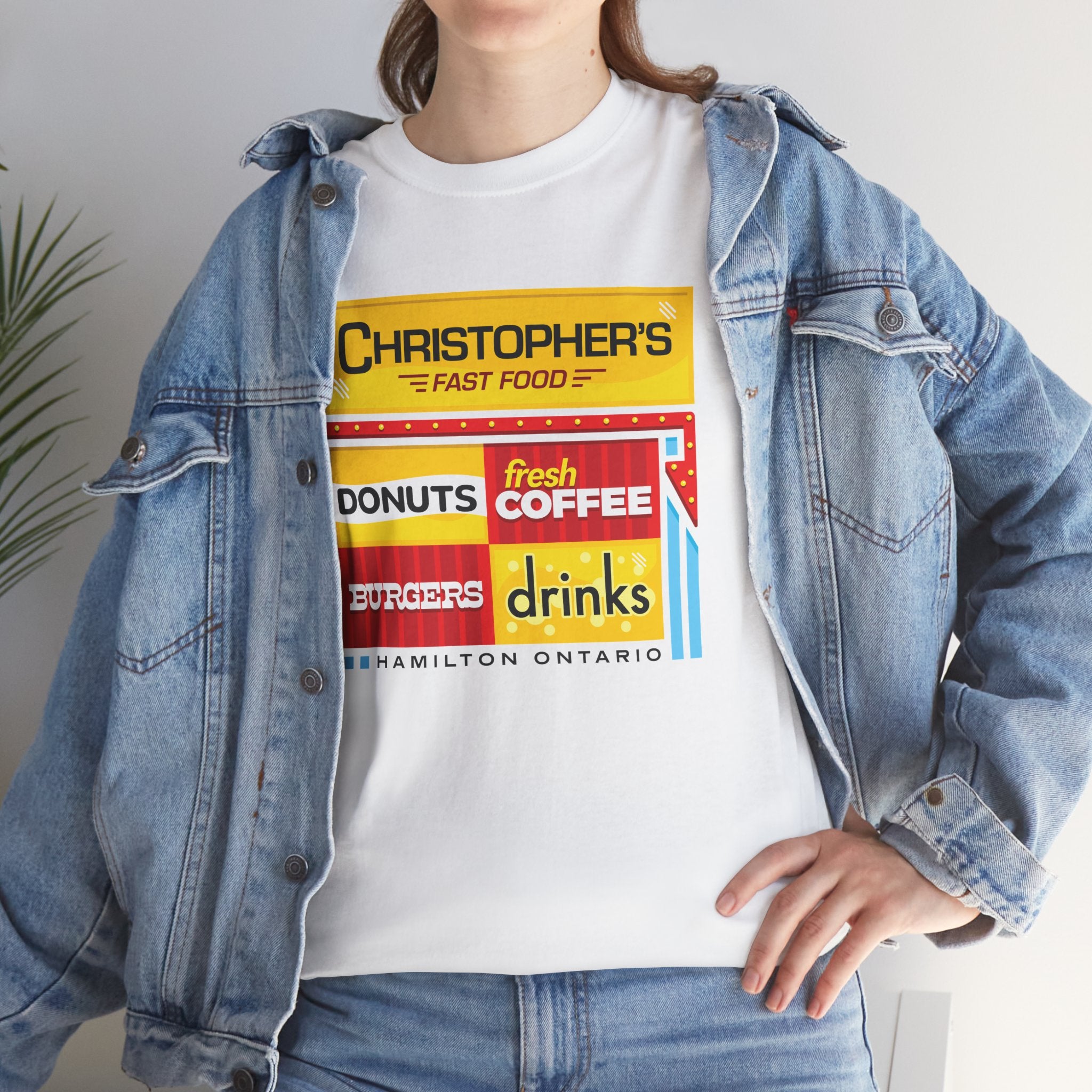 Christopher's Fast Food Classic White Tee