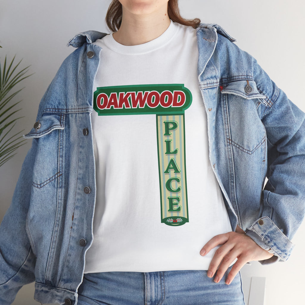 Oakwood Place Sign White Tee
