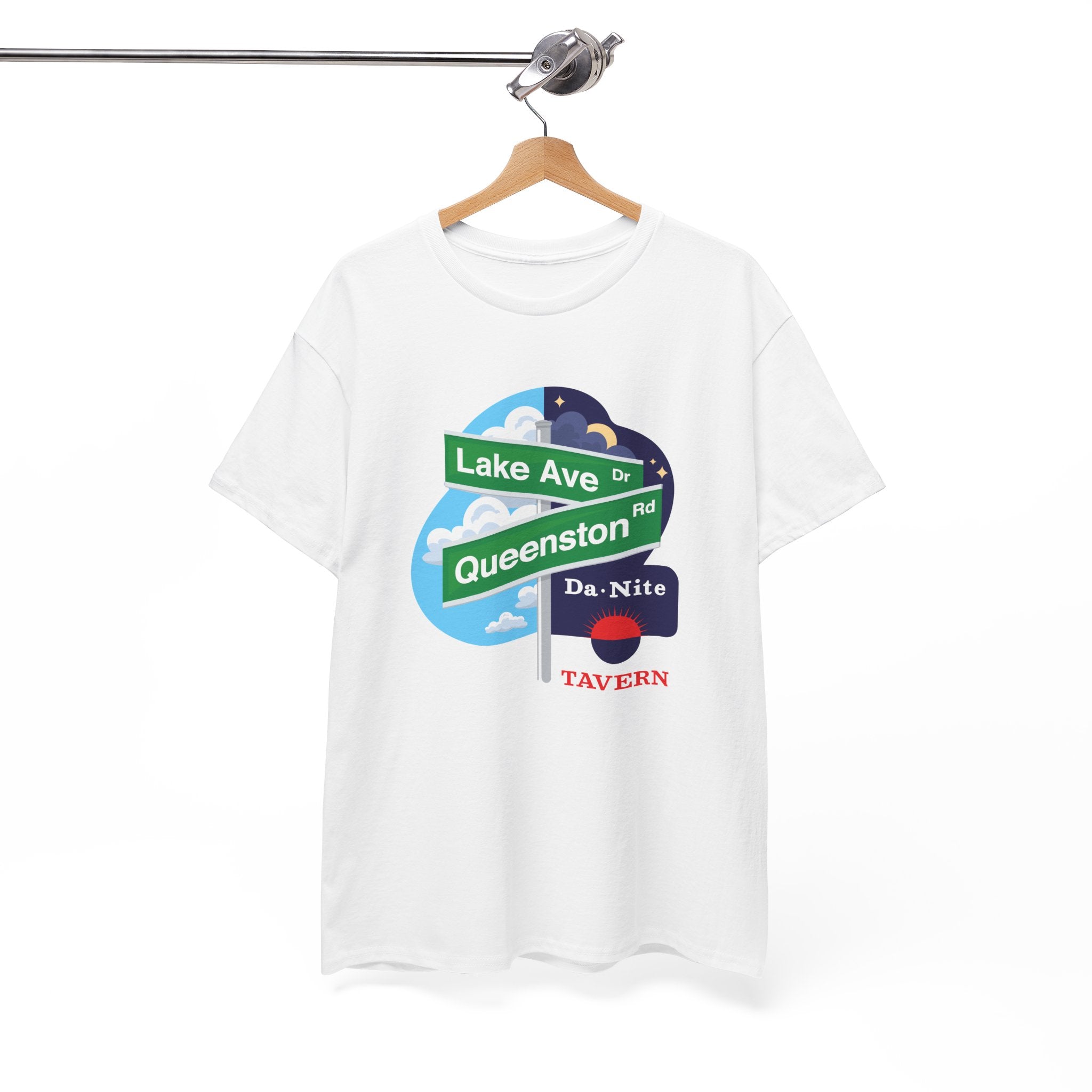 Da Nite Tavern Street Sign White Tee