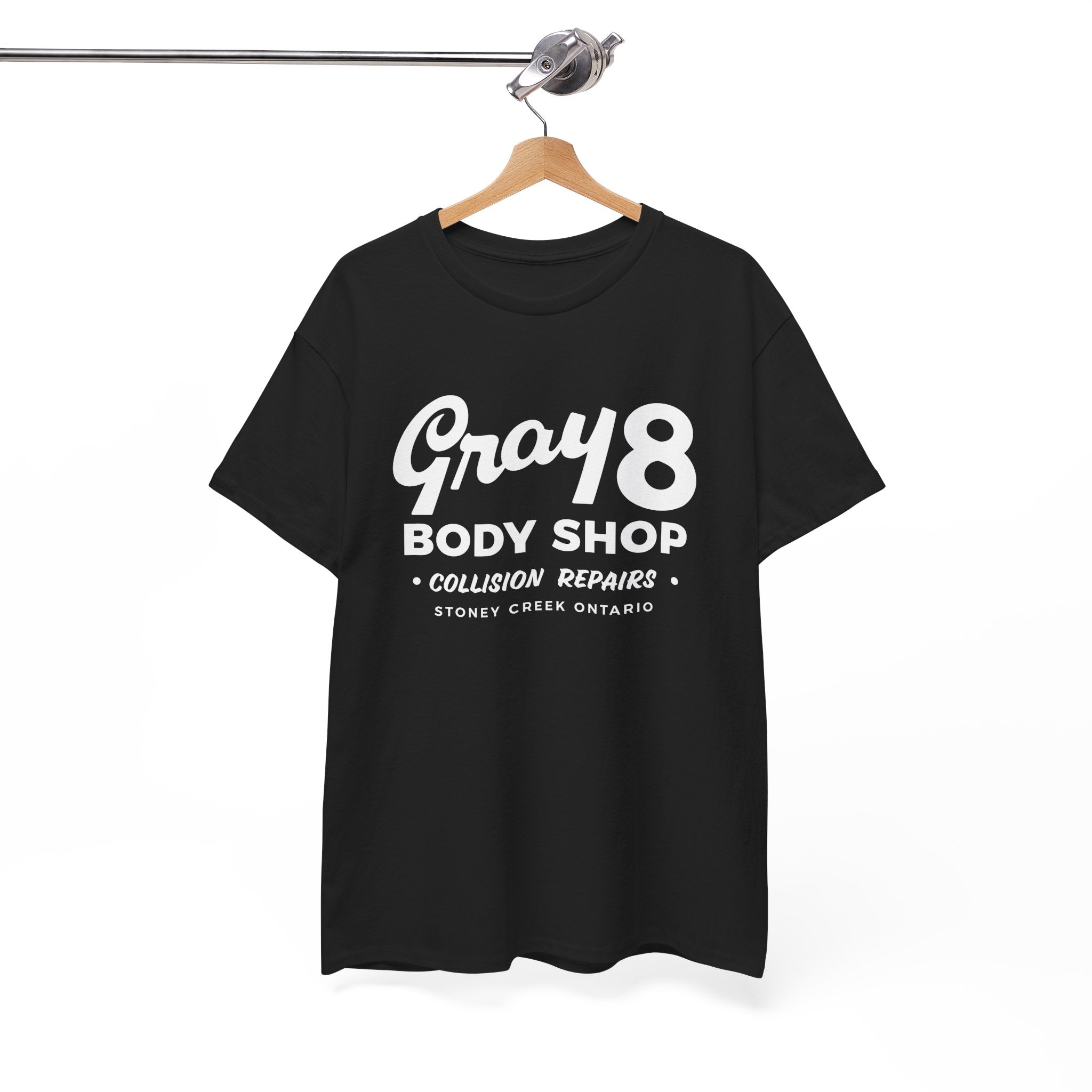 Gray 8 Body Shop Classic Black Tee
