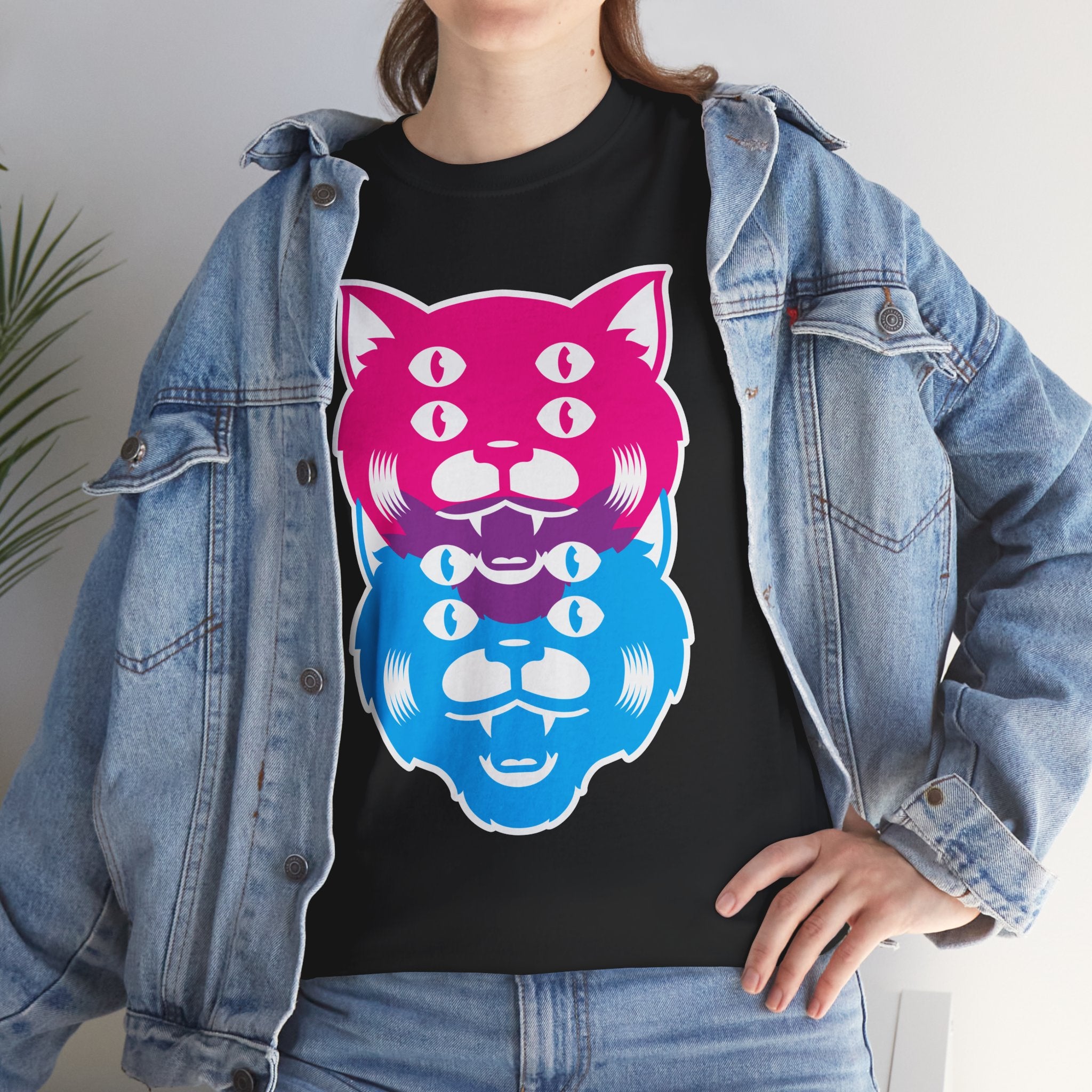 Two Cats Black Tee