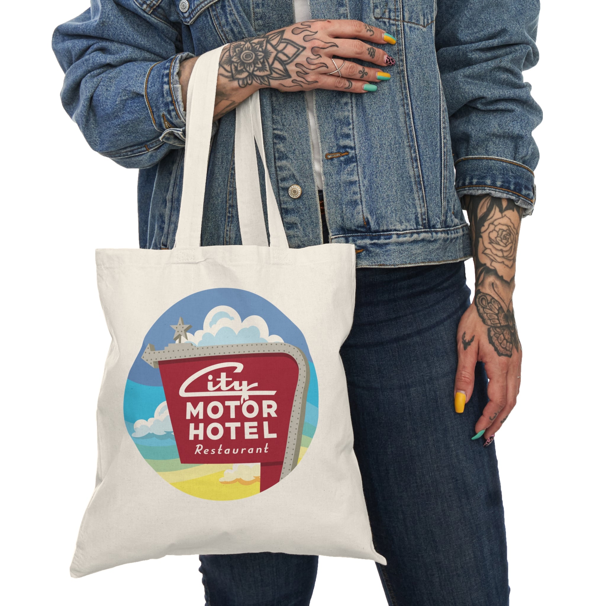City Motor Sunset Natural Tote Bag