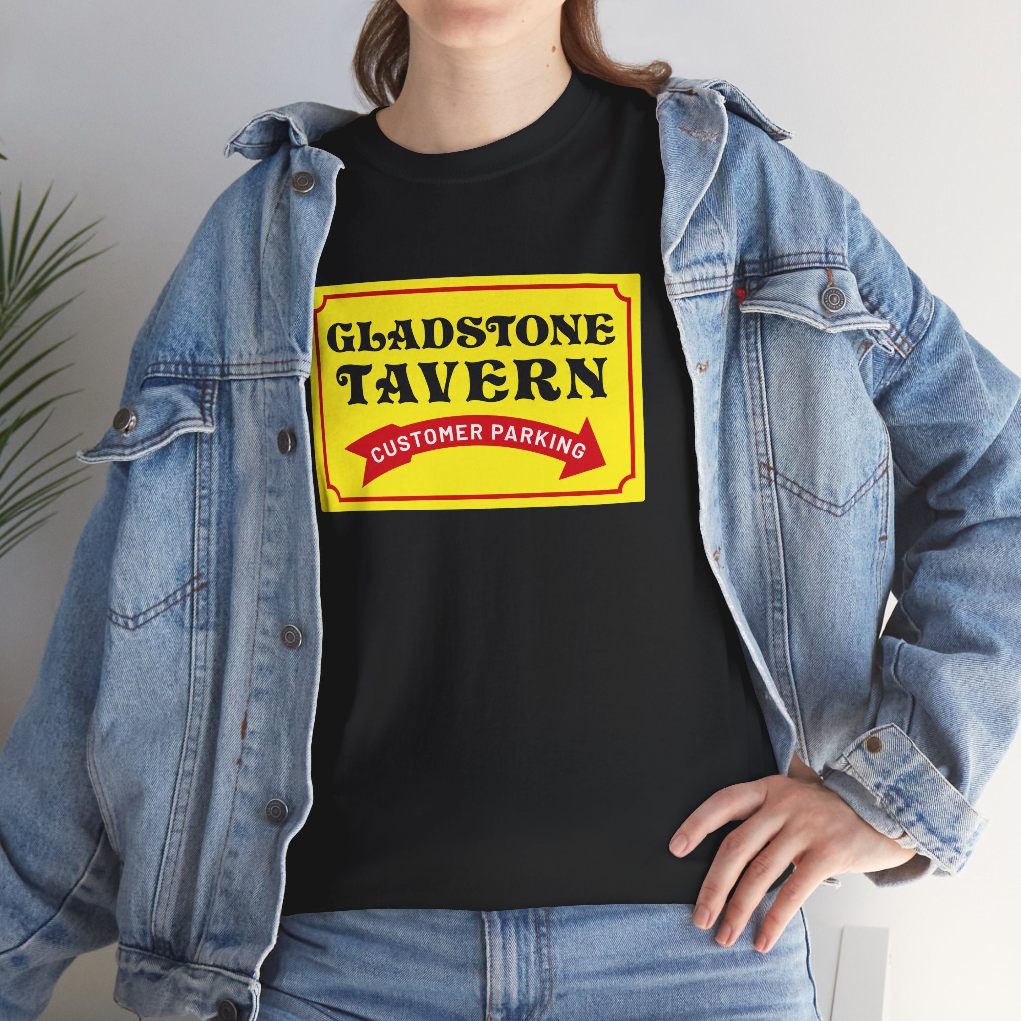 Gladstone Tavern Customer Parking Sign Black Tee