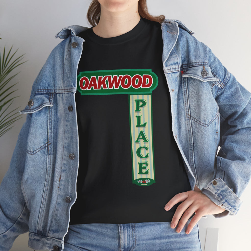 Oakwood Place Sign Black Tee