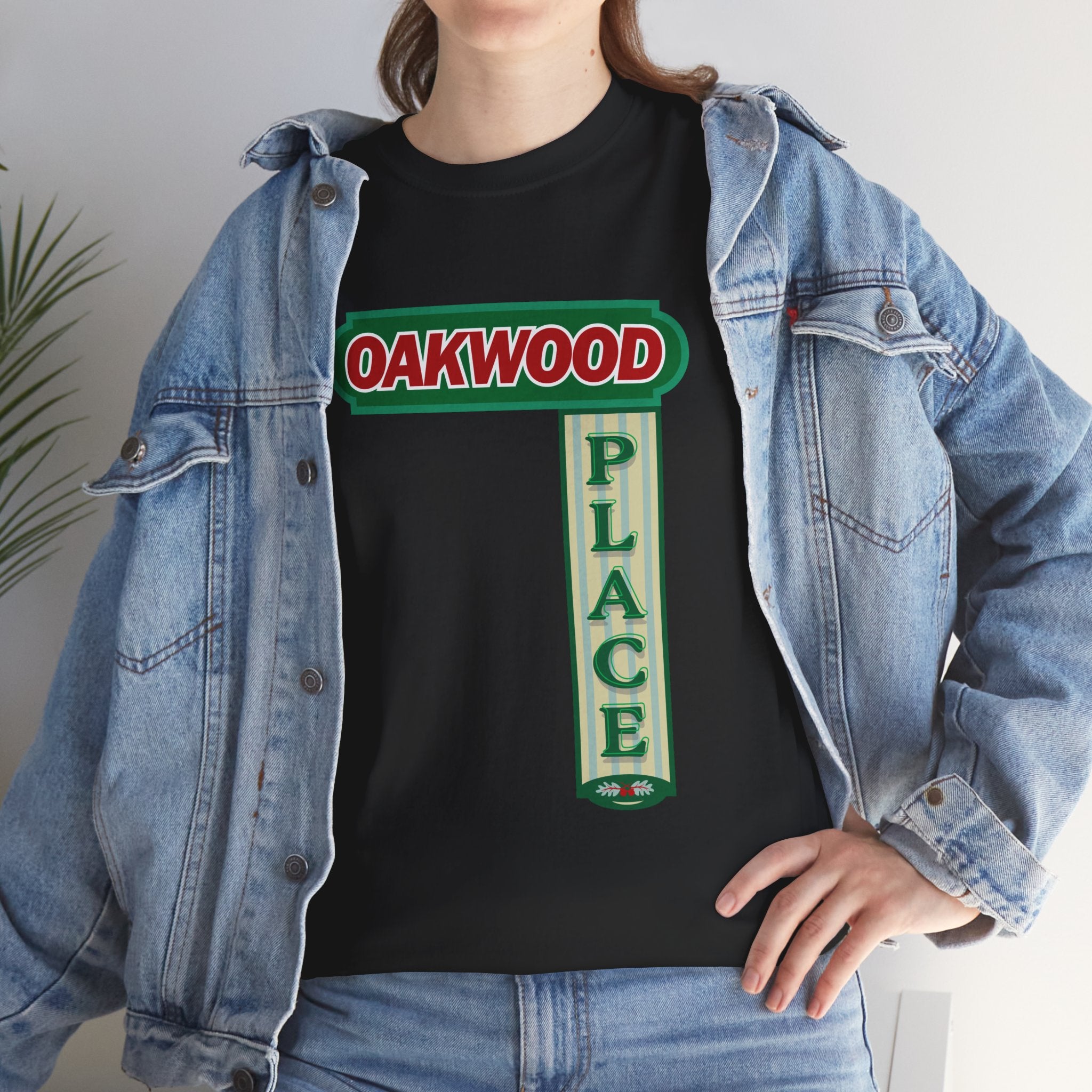 Oakwood Place Sign Black Tee