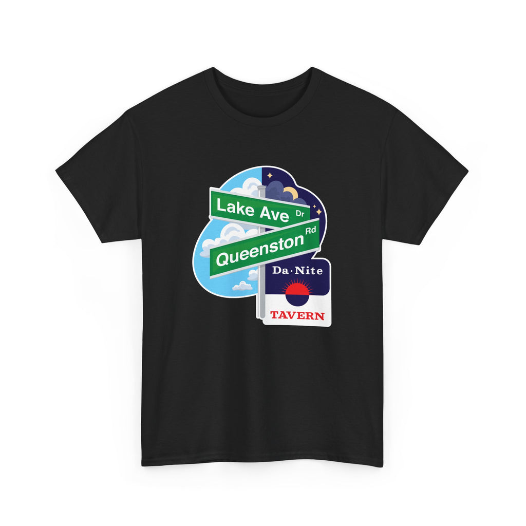 Da Nite Tavern Street Sign Black Tee