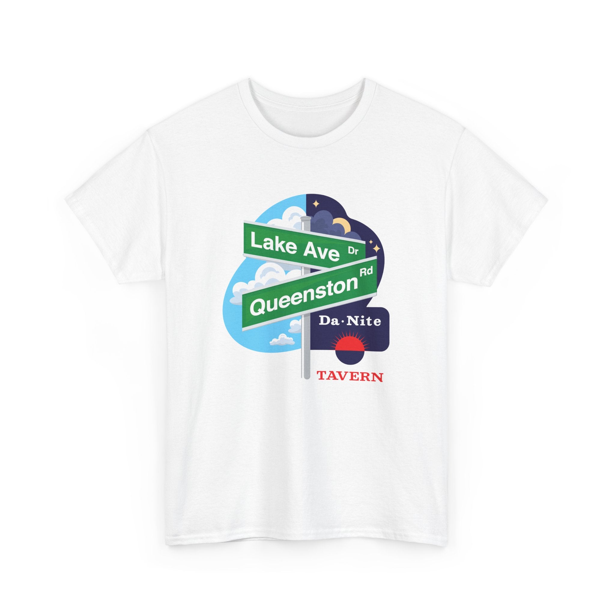 Da Nite Tavern Street Sign White Tee