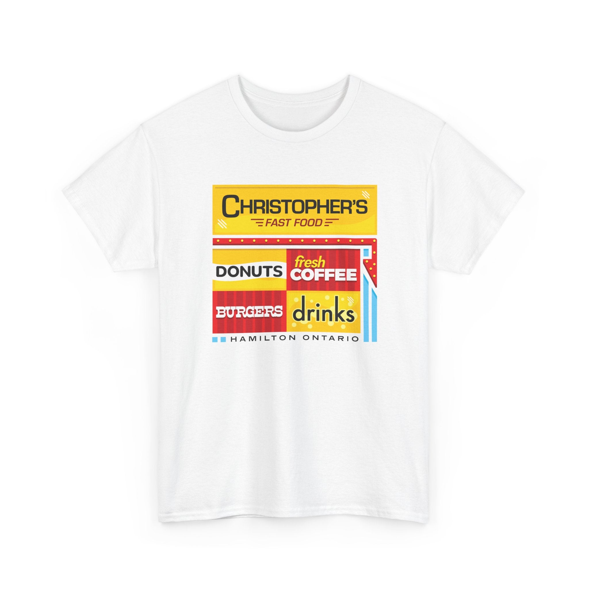Christopher's Fast Food Classic White Tee