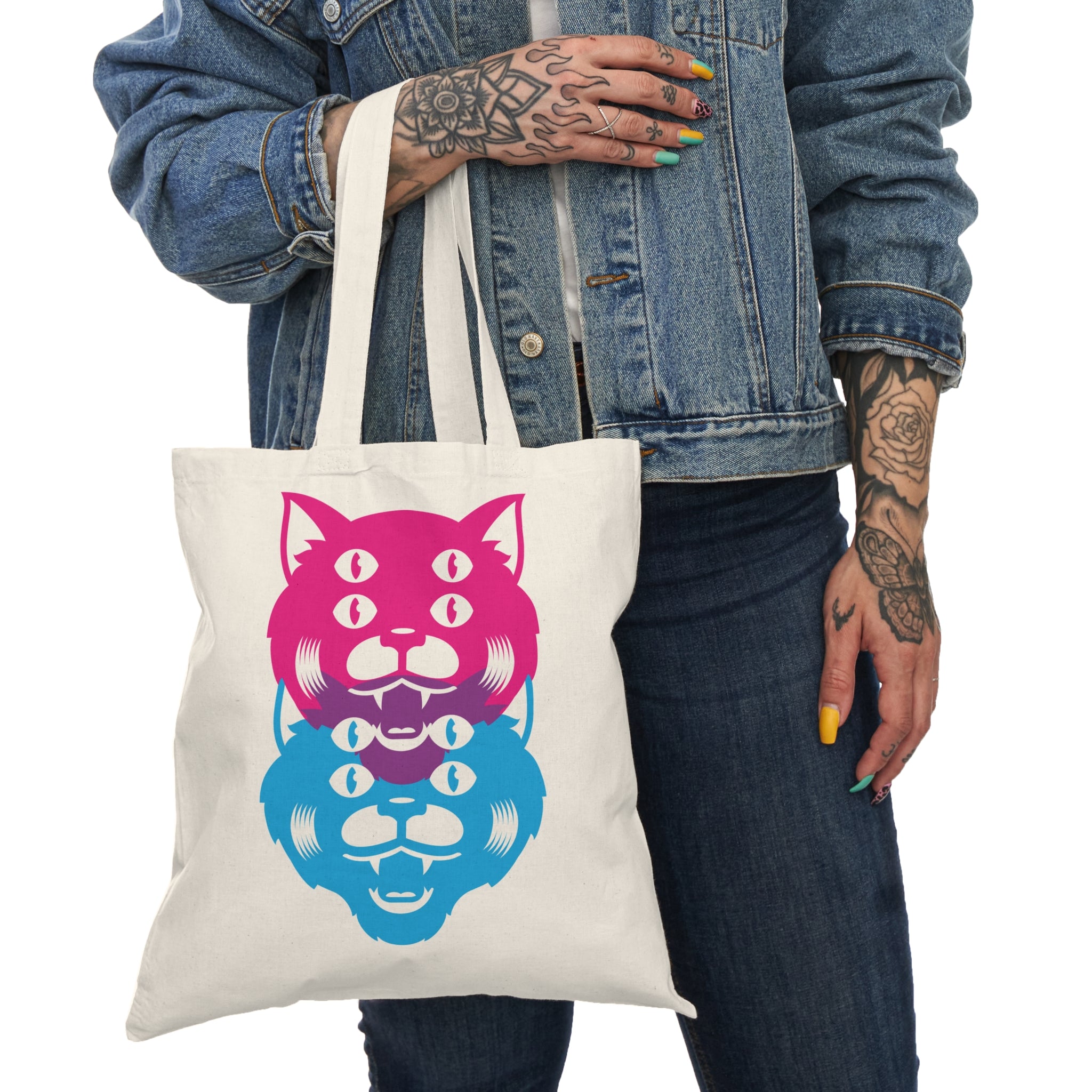 Two Cats Natural Tote Bag