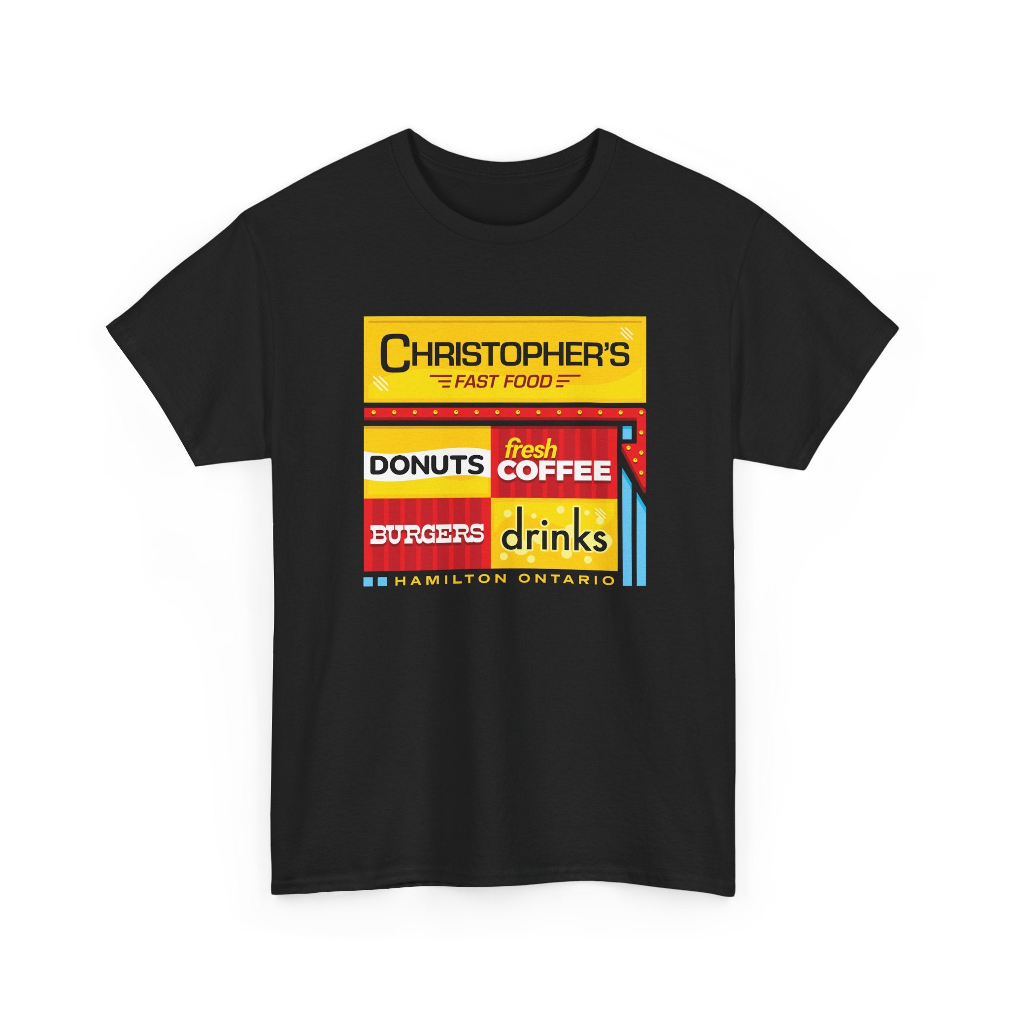 Christopher's Fast Food Classic Black Tee